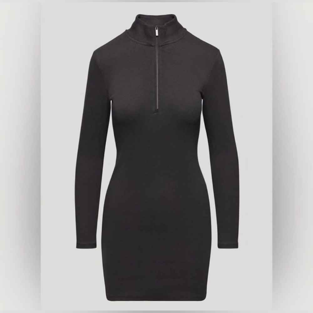 Aritzia Half Zip Black Dress